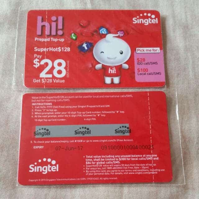 An Singtel SIM Card