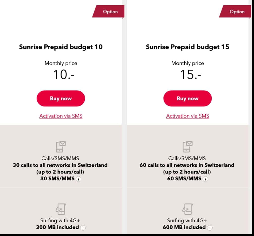 Sunrise budget prepaid plans