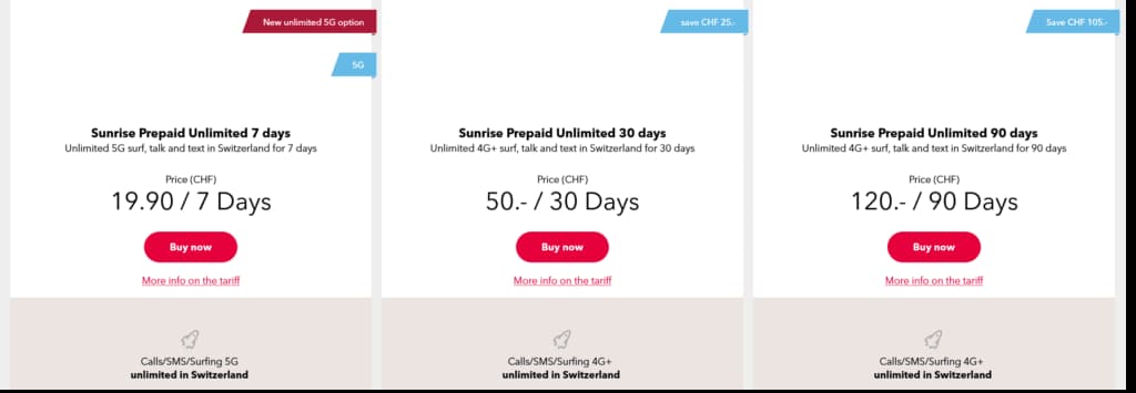 Sunrise prepaid unlimited packages
