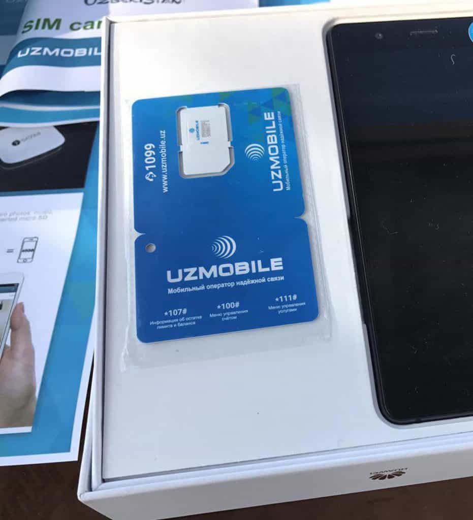 An Uzmobile Uzbekistan SIM Card