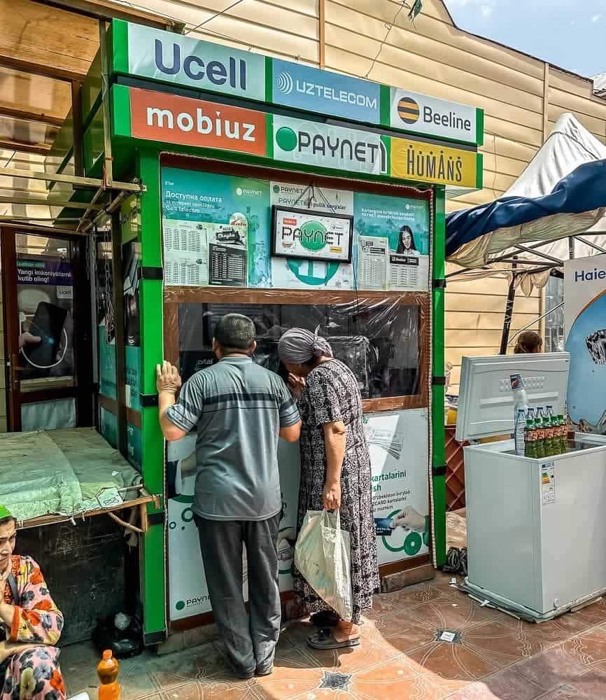 An Uzbekistan kiosk in the city centre