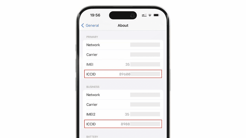 How to find ICCID number on iPhone