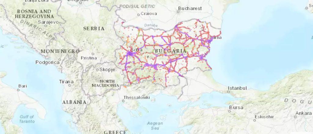yettel bulgaria mobile coverage map (Source: nPerf)