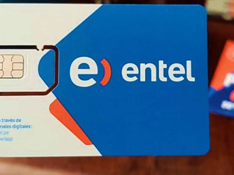 Entel SIM card data selection in Peru