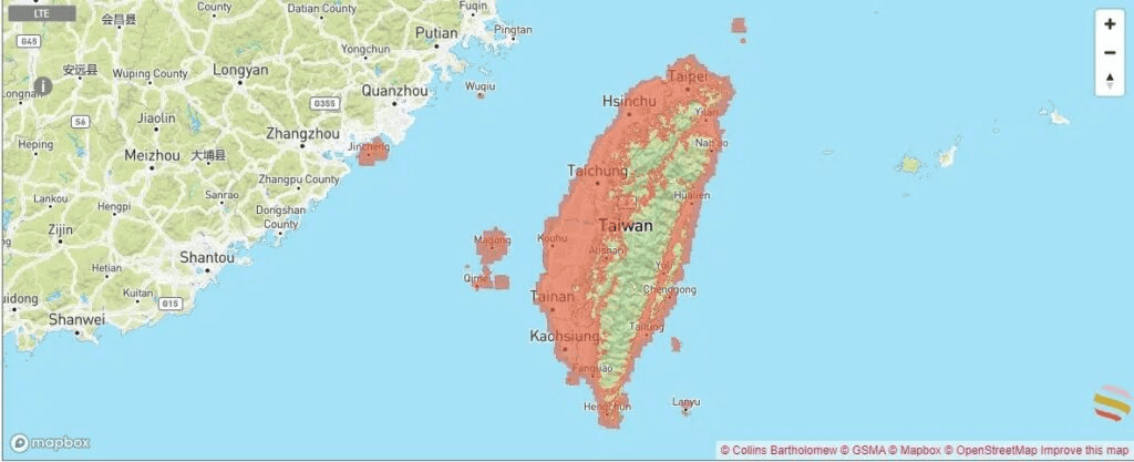 Taiwan Mobile Internet Coverage