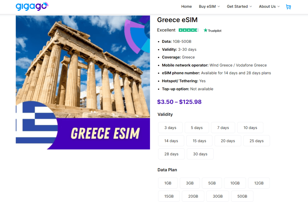 Greece eSIM in Gigago