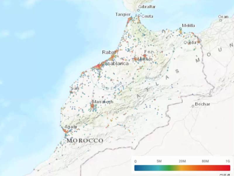 Orange Morocco's access speed is good and distributed quite evenly