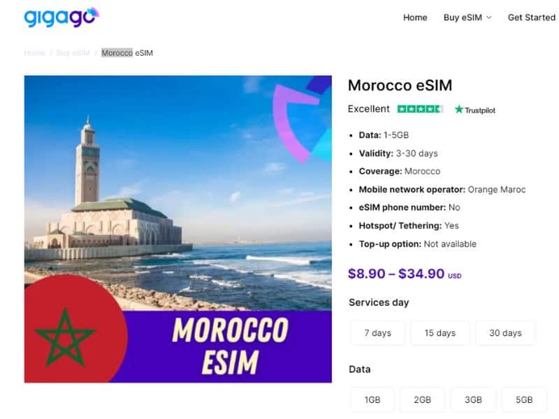 Gigago is Orange Morocco's eSIM provider with many incentives