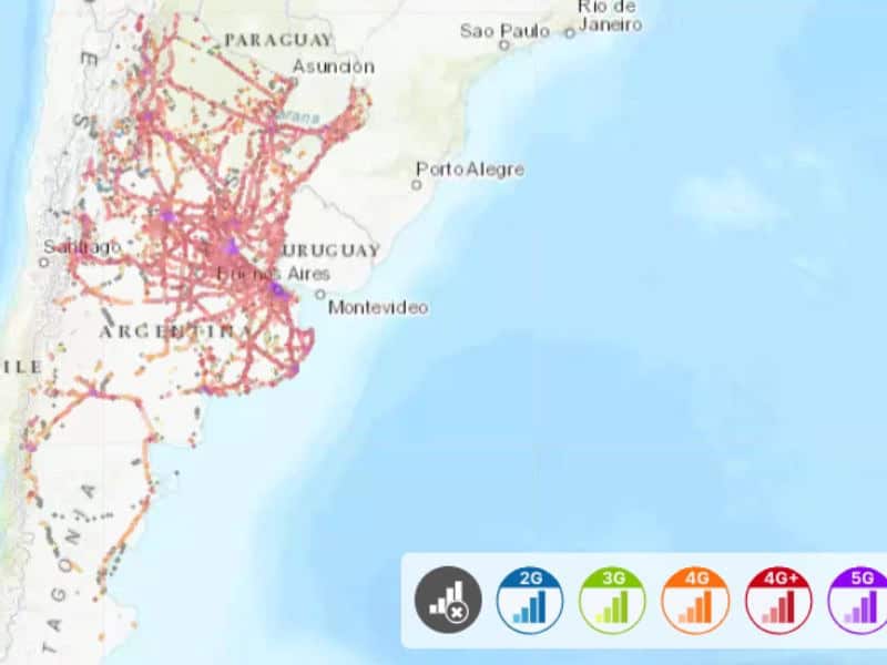 Personal's coverage area in Argentina is very wide