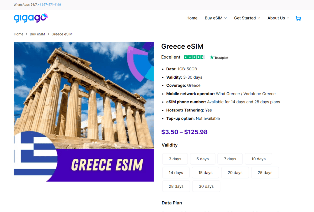 Greece eSIM in Gigago