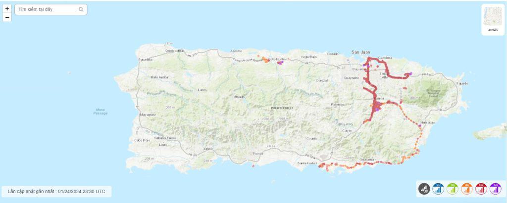 AT&T coverage map in Puerto Rico