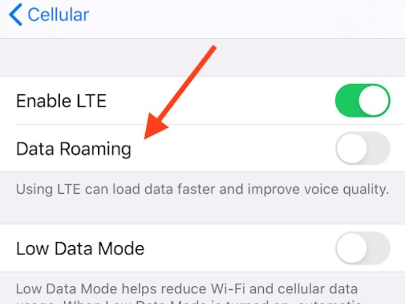 Turn off data roaming in Argentina