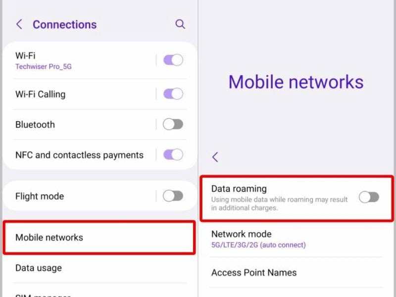 Turn off data roaming on Android phones