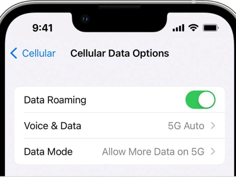 Instructions for changing data areas on your phone