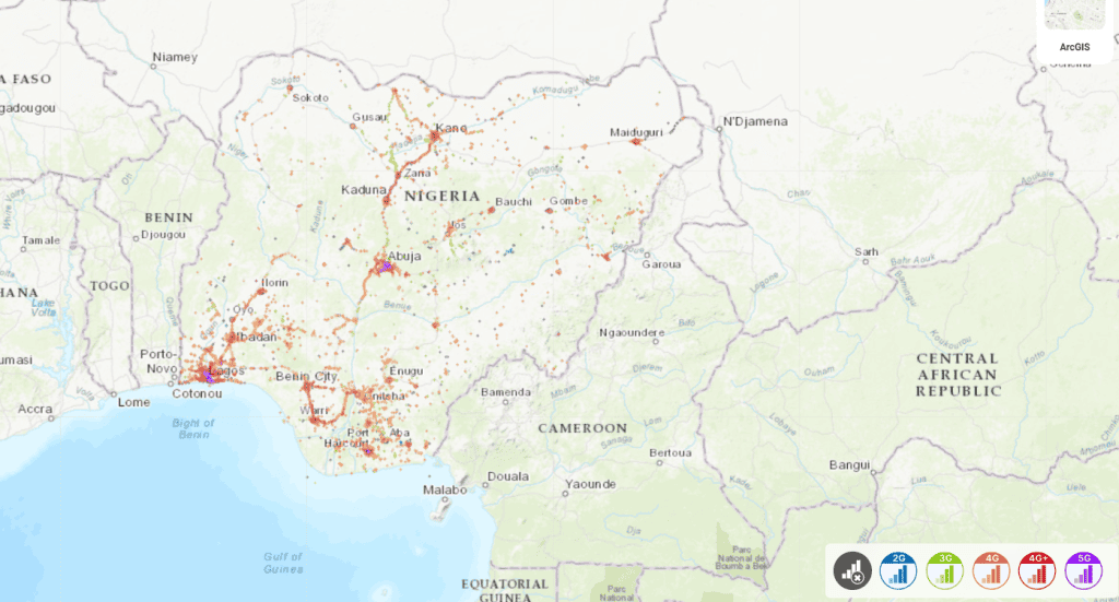 Airtel Nigeria SIM cards & eSIMs coverage map in Nigeria