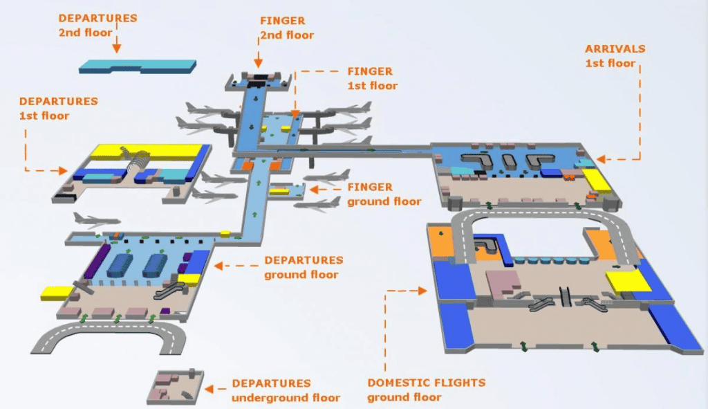 Henri Coandă International Airport map