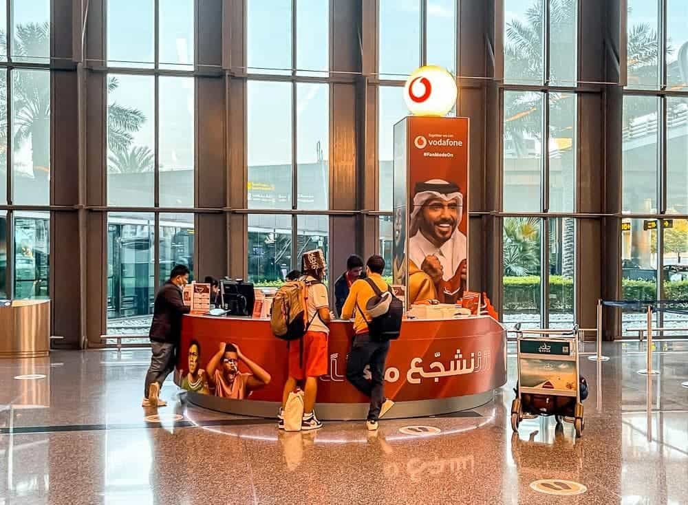 Vodafone kiosks in Doha Airport