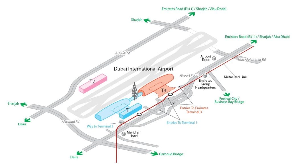 dubai international airport map