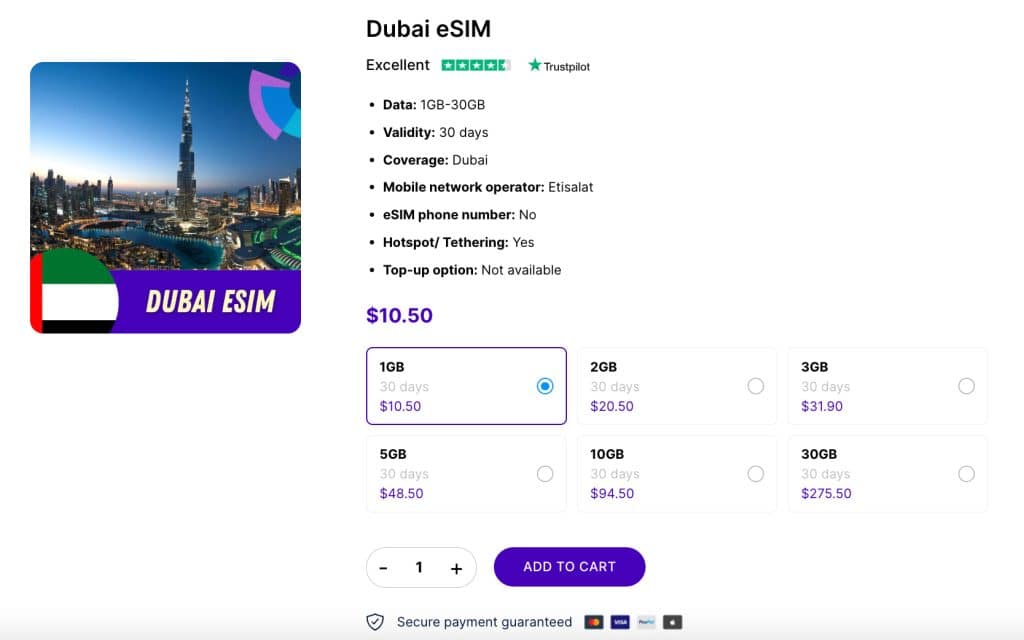 dubai esim gigago