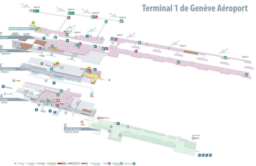 Terminal 1 Map in Geneva Airport