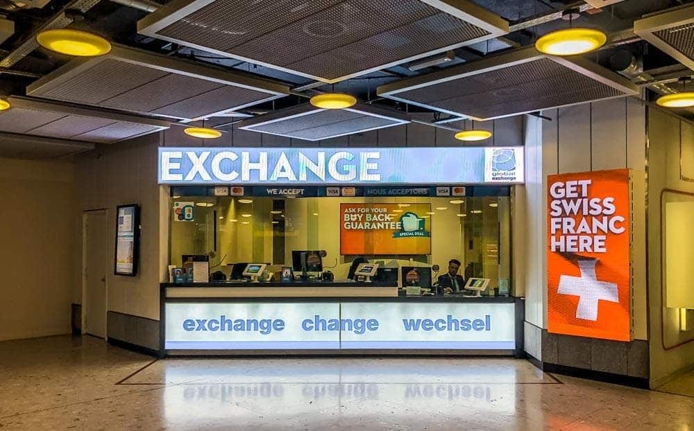 Exchange Desk in Geneva Airport