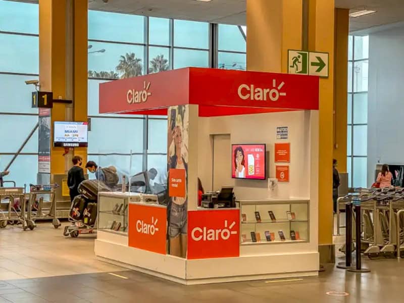 The most convenient place to buy a SIM card at airport is the Claro store at Arrivals