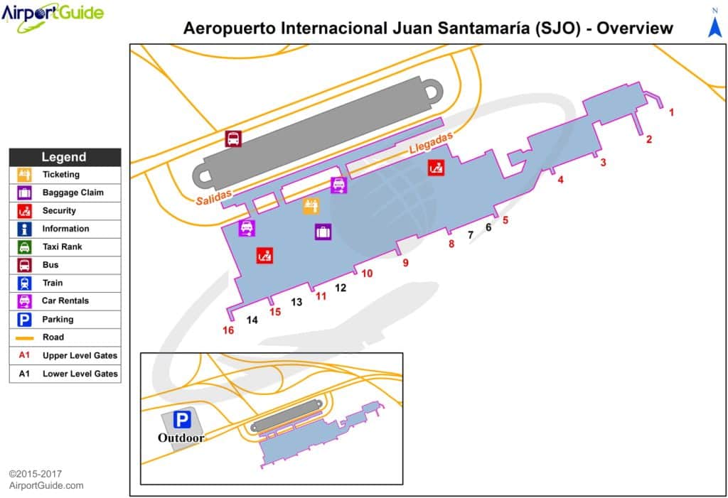 juan santamaria airport map