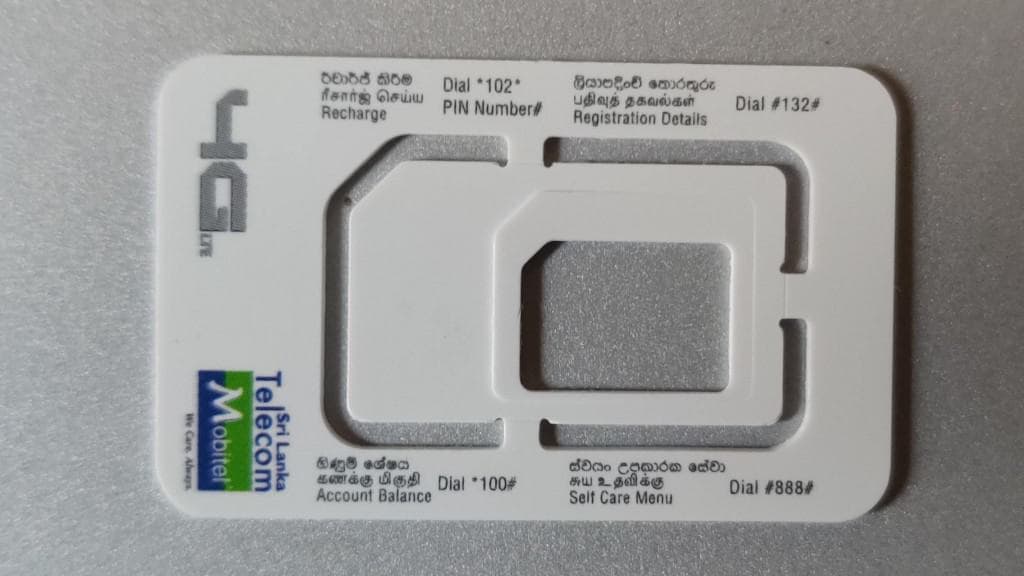 A SLTMobitel SIM Card