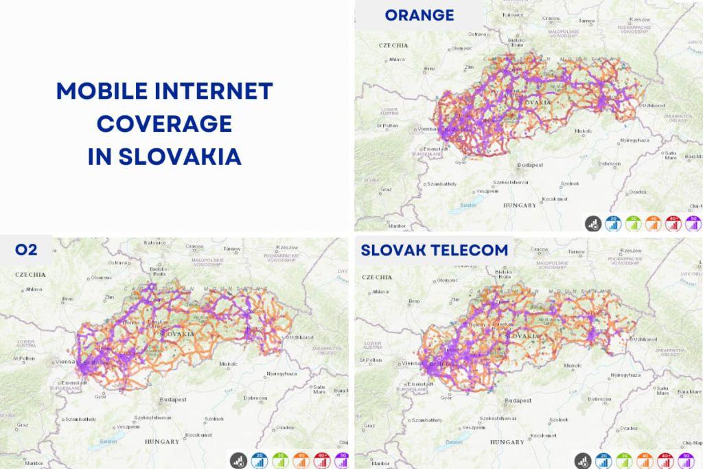 Mobile internet coverage in Slovakia