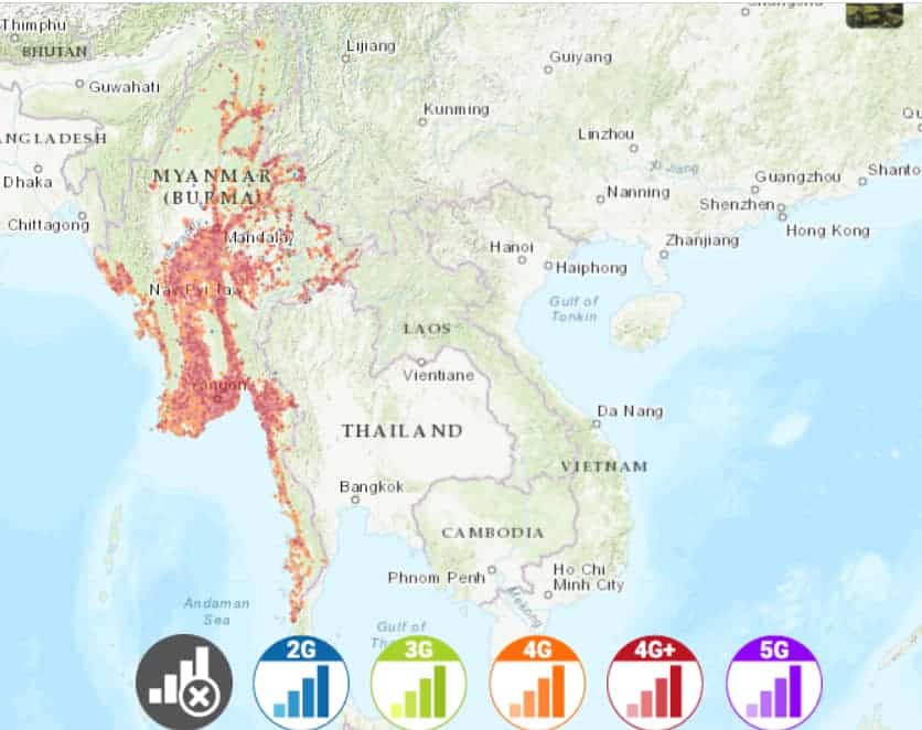 Mytel's coverage in Myanmar