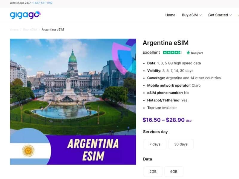 Argentina eSIM is for travelers who need to replace their physical SIM card