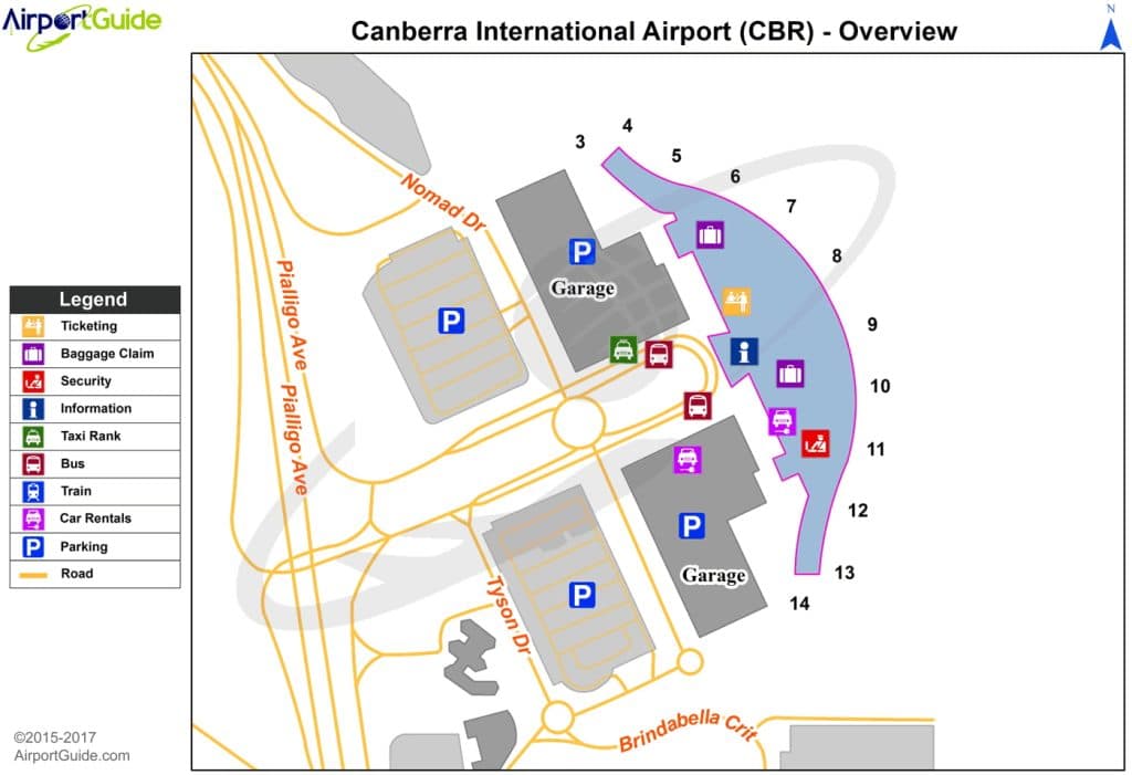 canberra international airport map