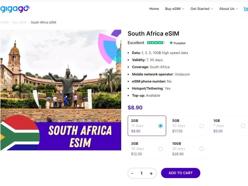 South Africa eSIM for traveler