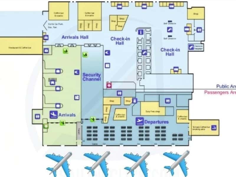 Map of Tirana international airport