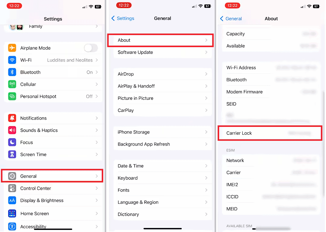 How to check iPhone SIM Restrictions Status