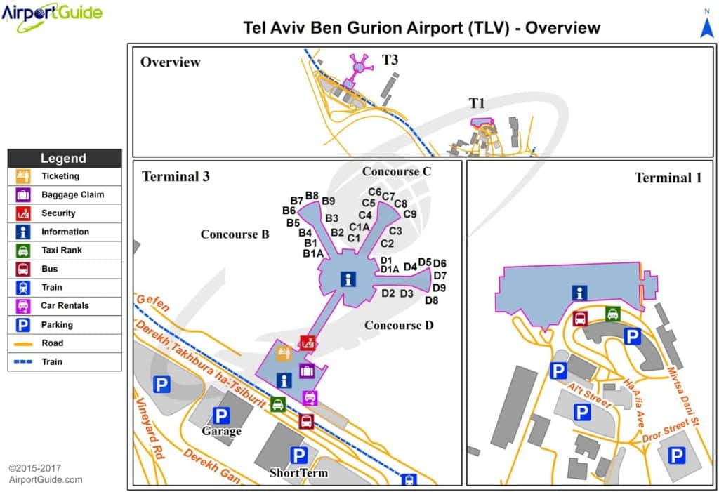 Ben Gurion Airport Map