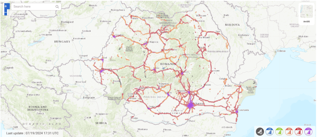 Telekom Romania Mobile SIM & eSIM coverage map in Romania