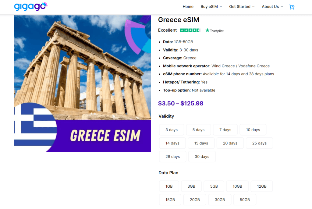 Greece eSIM in Gigago