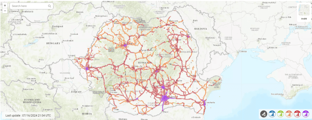 Coverage map of Vodafone Romania SIM cards & eSIMs