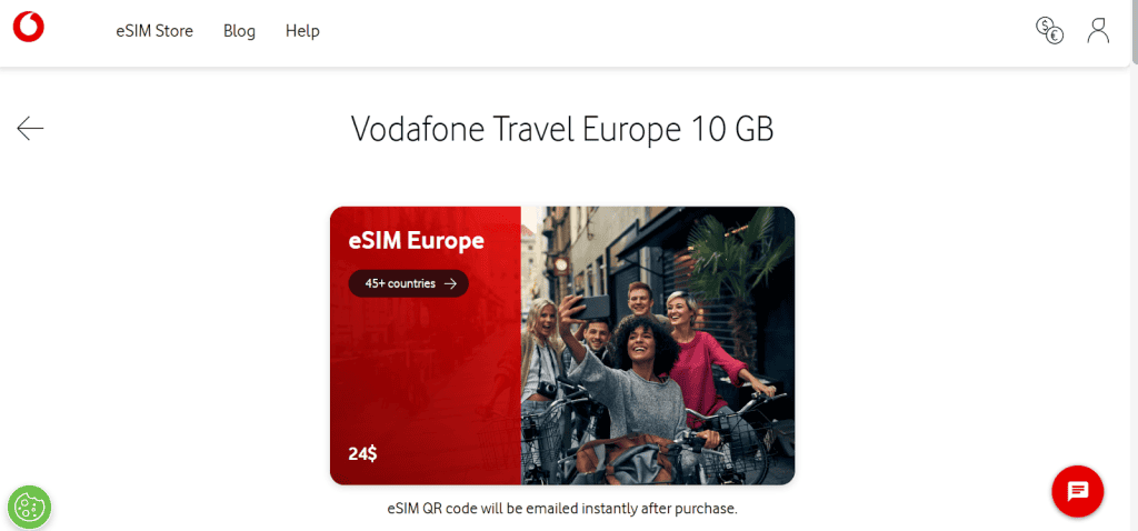 Vodafone eSIM service