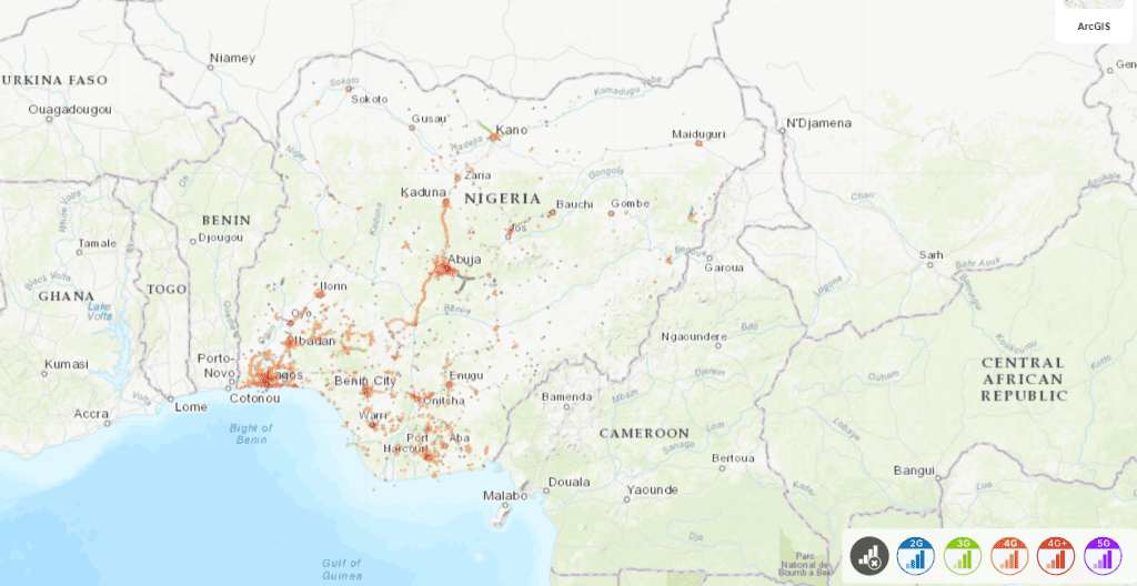 Globacom Nigeria SIM cards & eSIMs Coverage map in Nigeria