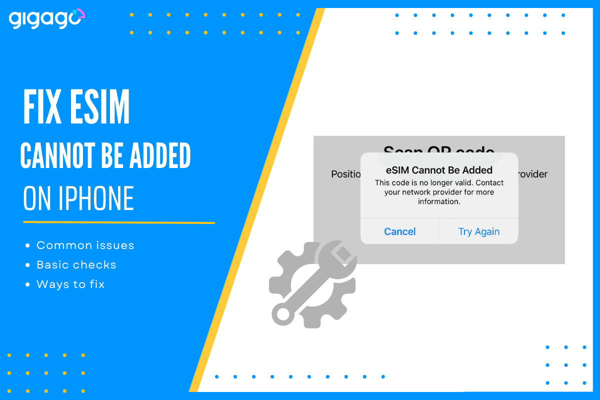 how to fix esim cannot be added on iphone - this code is no longer valid