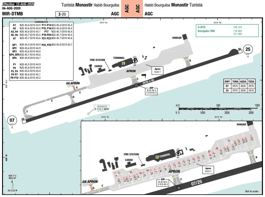 Monastir Habib Bourguiba Airport map