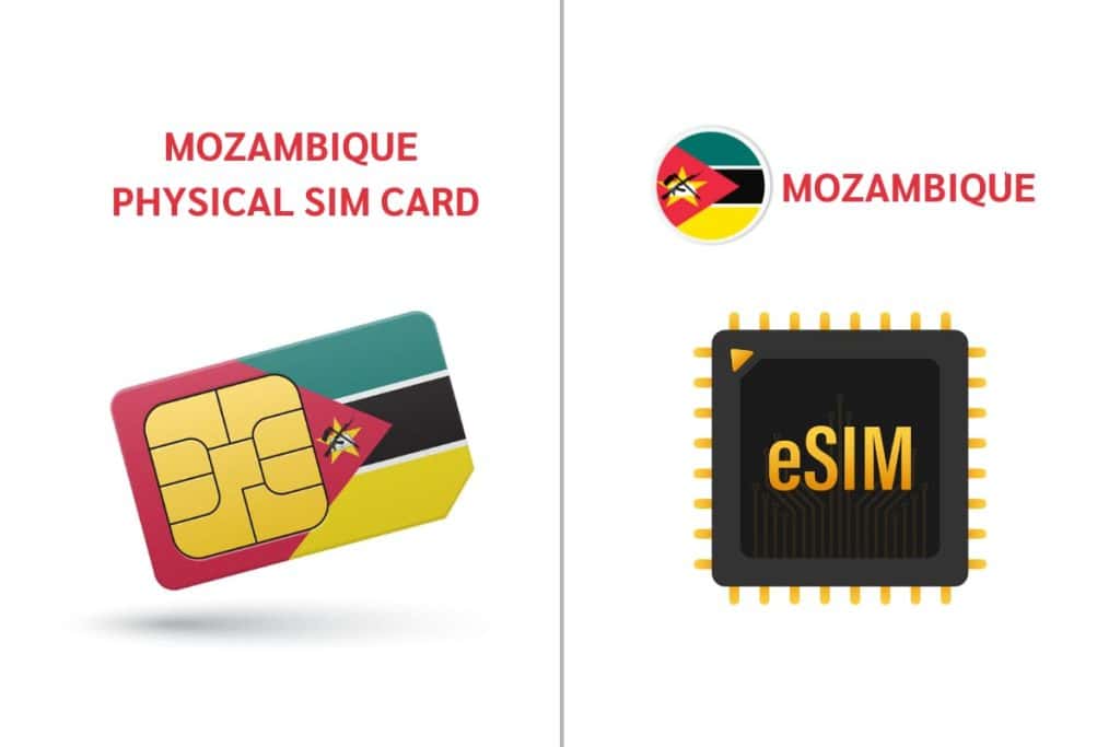 Types of Mozambique SIM cards for tourists: physical SIM and eSIM