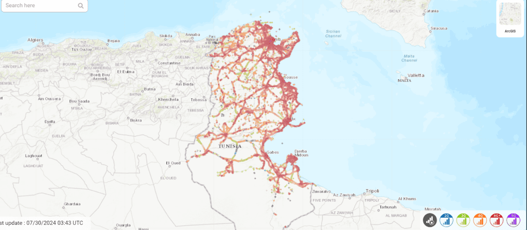 Orange Tunisia SIM cards & eSIMs coverage map   