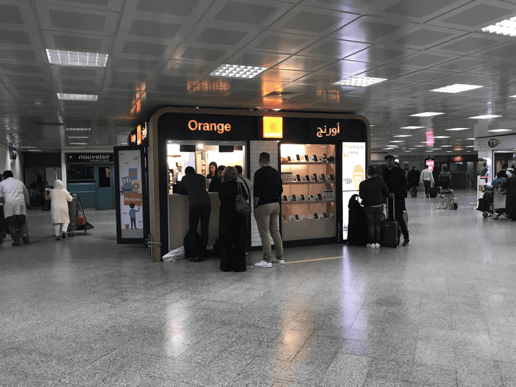 Orange kiosk at Tunisia airport