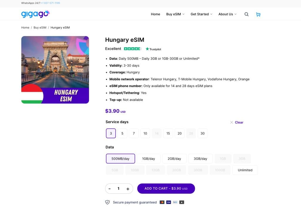 hungary esim gigago