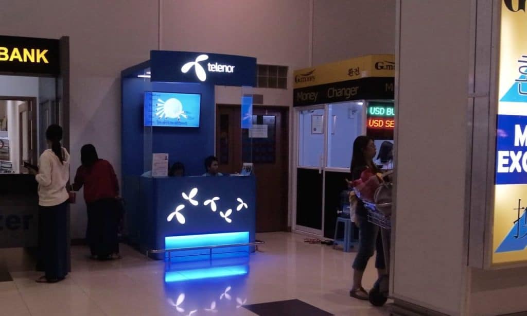 Kiosks with rental pocket wifi service in Myanmar Airports
