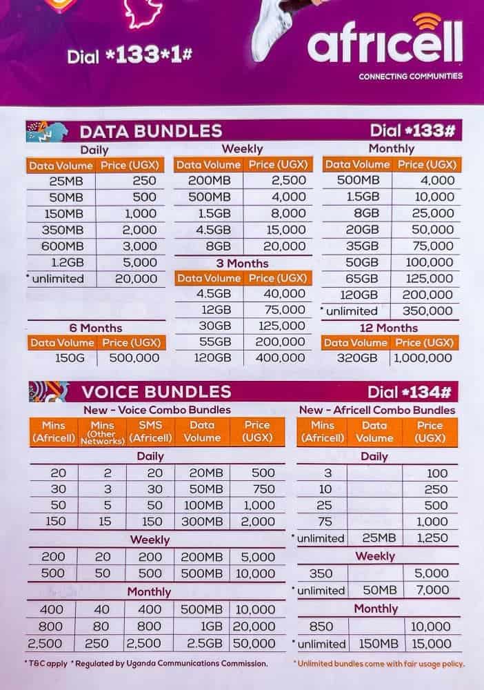 Africell packages for travelers