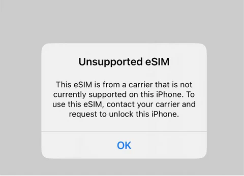 Unsupported esim issues - esim notworking